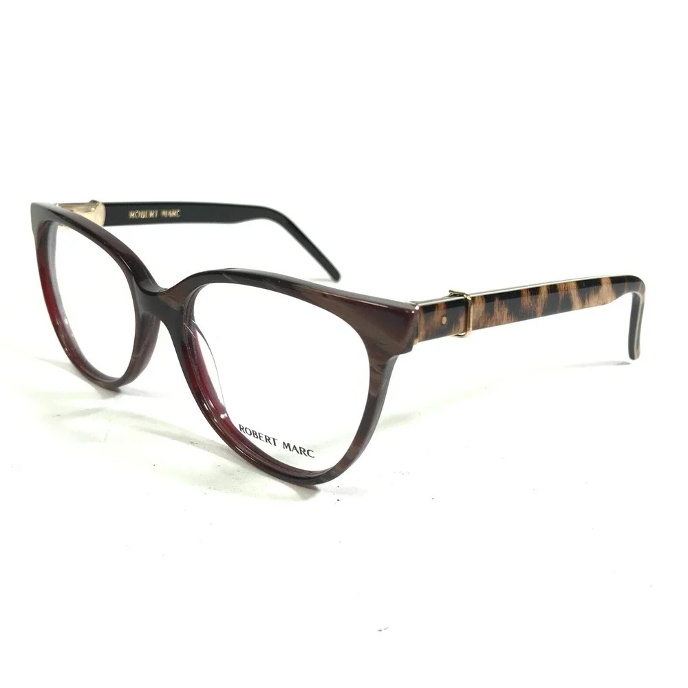 Robert Marc Eyeglasses Frames ORYX-RHS Brown Round Full Rim 52-18-135